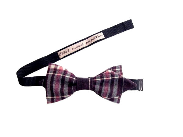 Noeud papillon écossais prune - Effet Noeud Pap