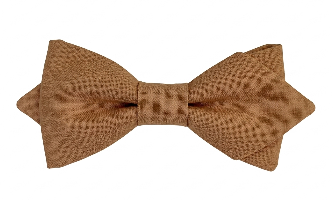 Noeud papillon cognac, forme à pointes