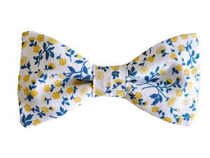 Noeud papillon fleuri jaune et bleu - Effet Noeud Pap