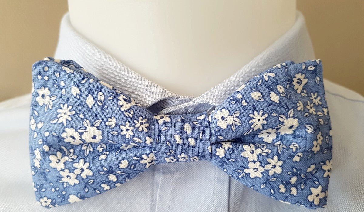 Nœud papillon Liberty lavande et blanc