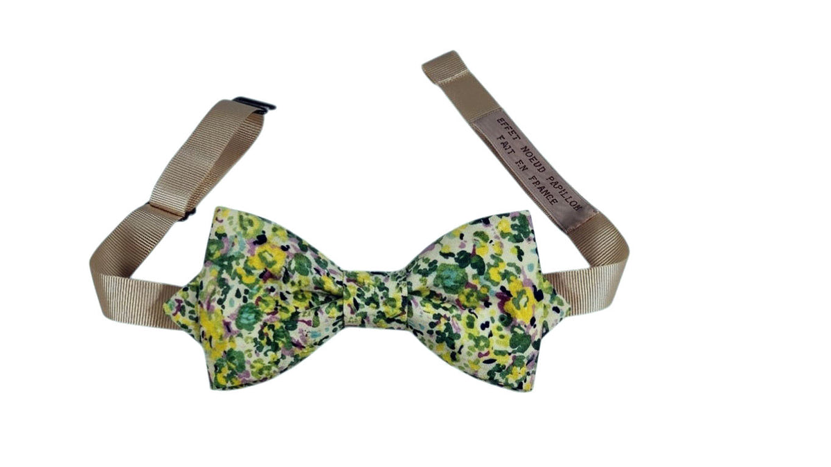 Noeud papillon Liberty vert sapin et jaune
