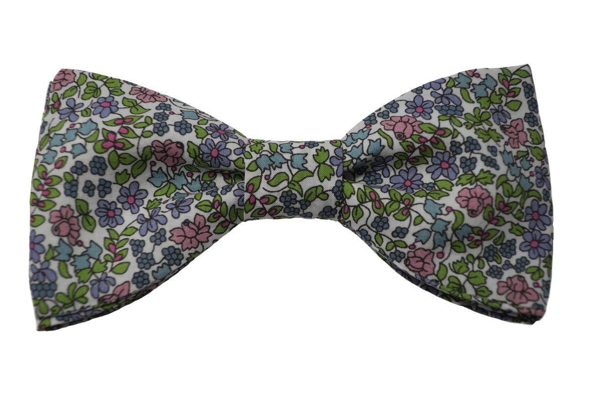 Noeud papillon Liberty rose et mauve - Effet Noeud Pap