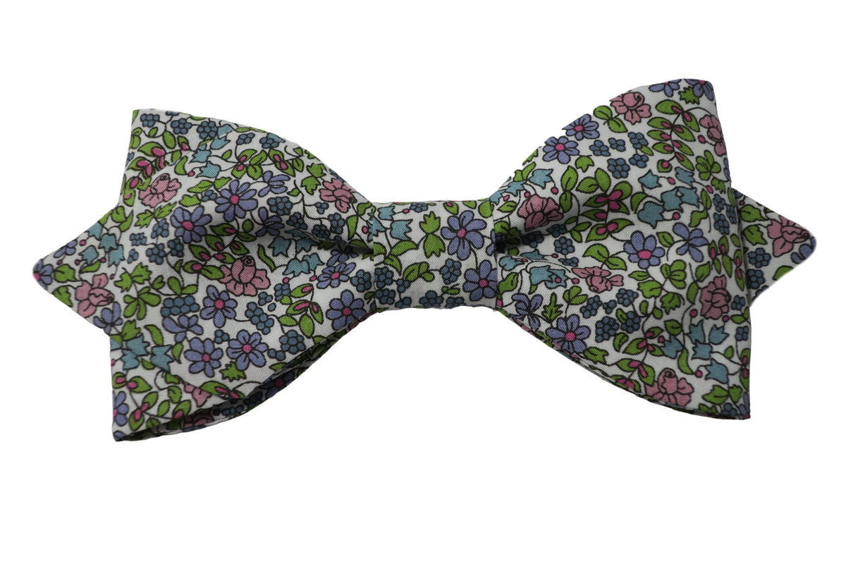 Noeud papillon Liberty rose et mauve - Effet Noeud Pap