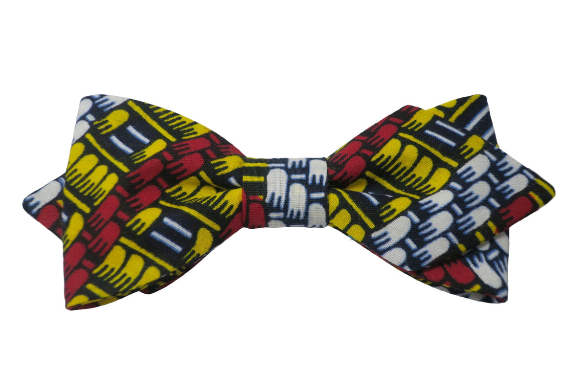 Noeud papillon wax rouge, jaune, noir et blanc - Effet Noeud Pap