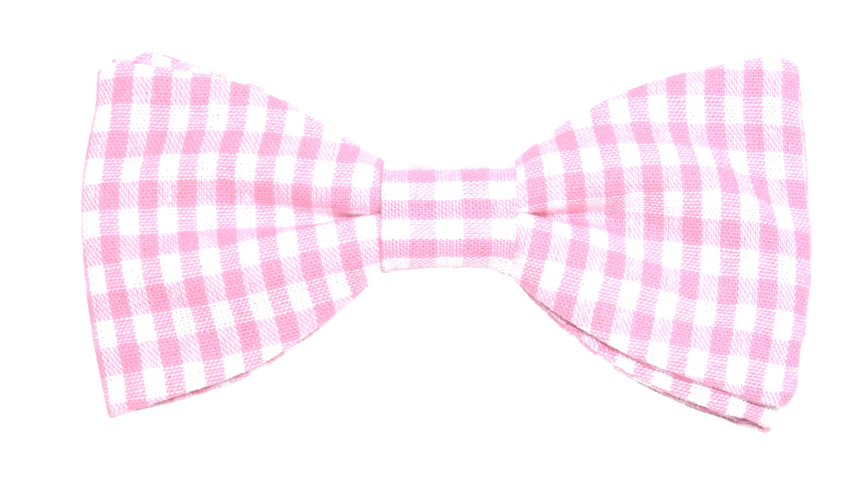 Noeud papillon vichy rose bonbon