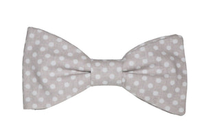 Noeud papillon taupe à pois blancs - Effet Noeud Pap