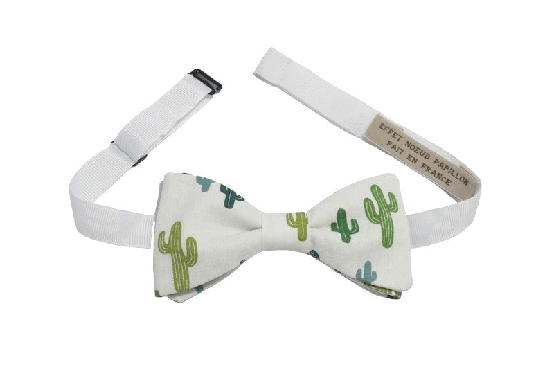 Noeud papillon motif Cactus vert - Effet Noeud Pap