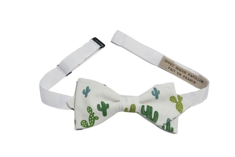 Noeud papillon motif Cactus vert - Effet Noeud Pap