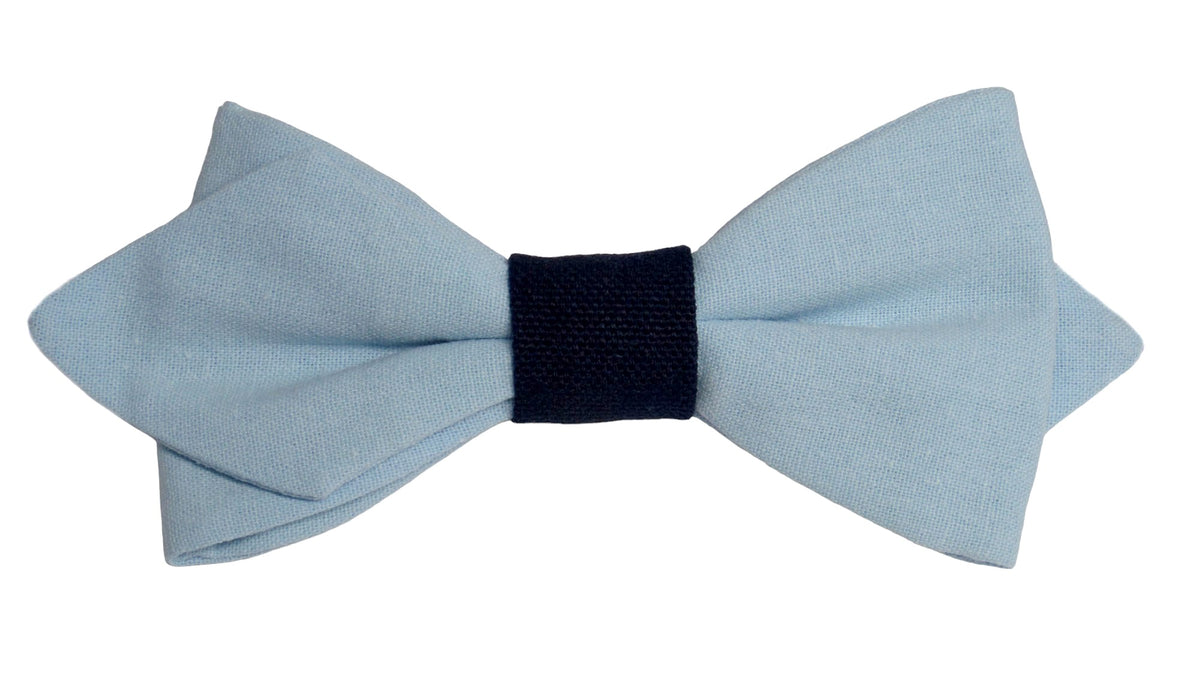 Noeud papillon bleu ciel et centre marine - Effet Noeud Pap