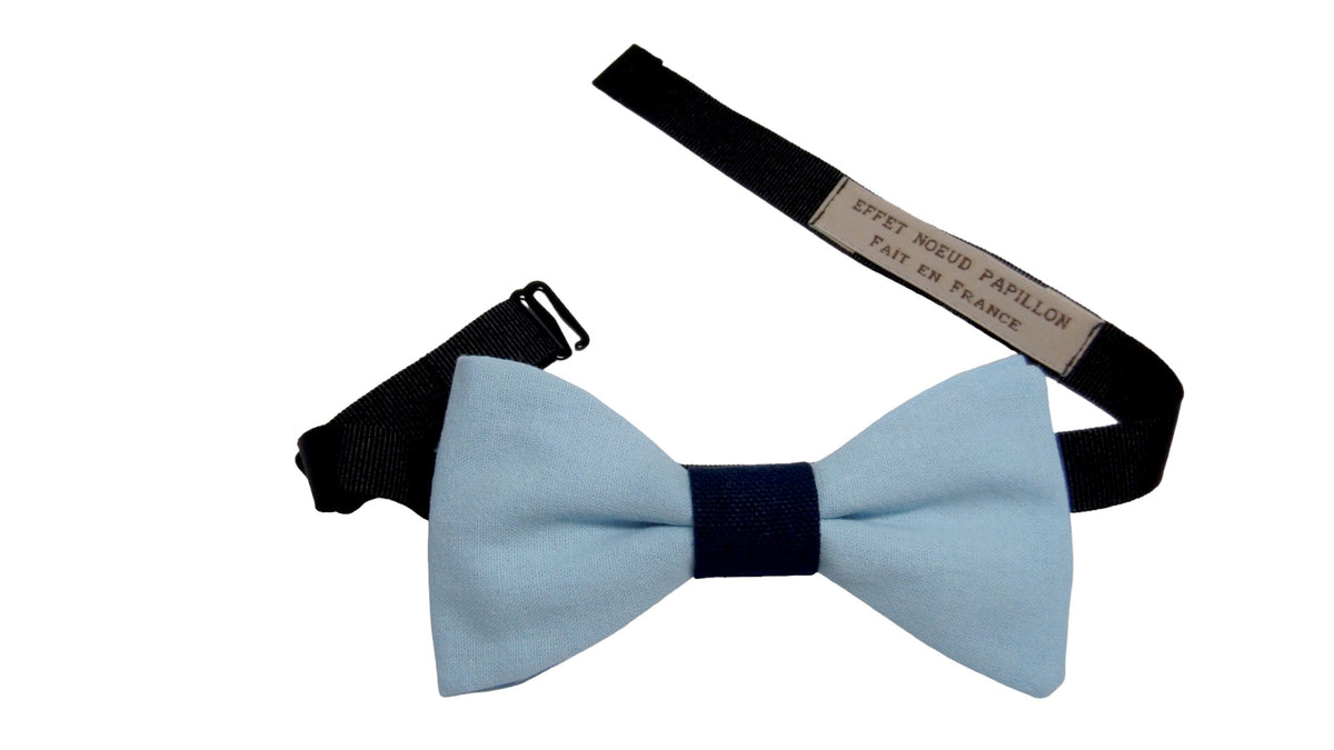 Noeud papillon bleu ciel et centre marine - Effet Noeud Pap