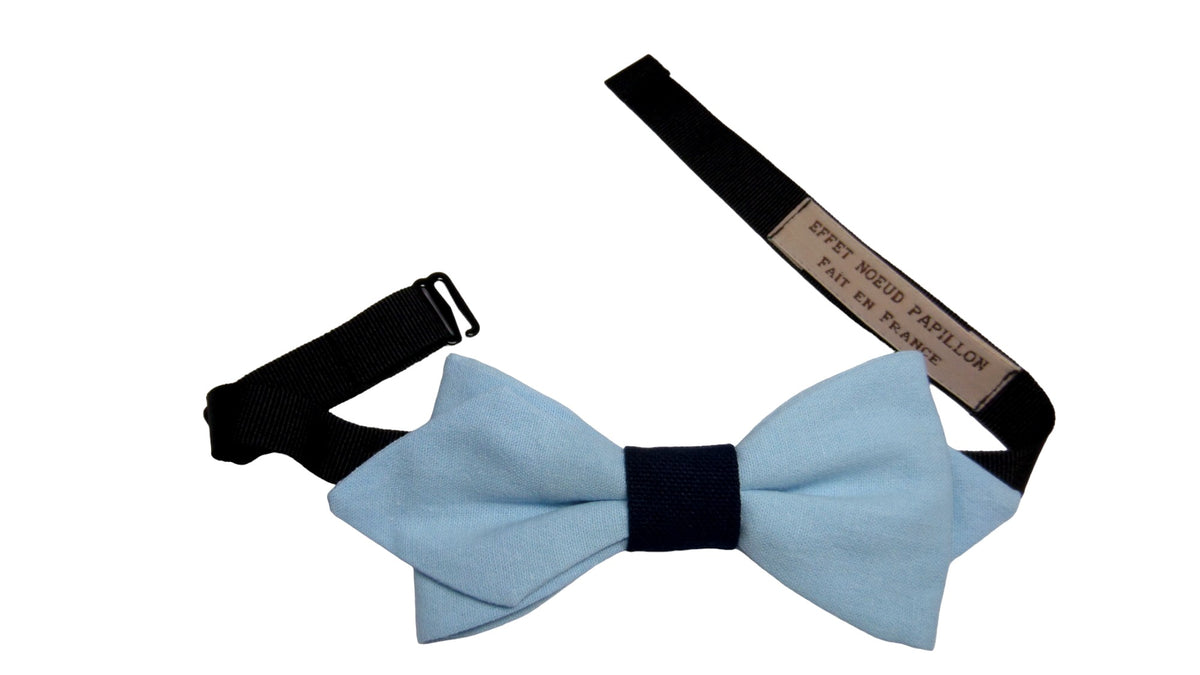 Noeud papillon bleu ciel et centre marine - Effet Noeud Pap