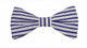 Nœud papillon rayé bleu nuit et blanc style marinière.