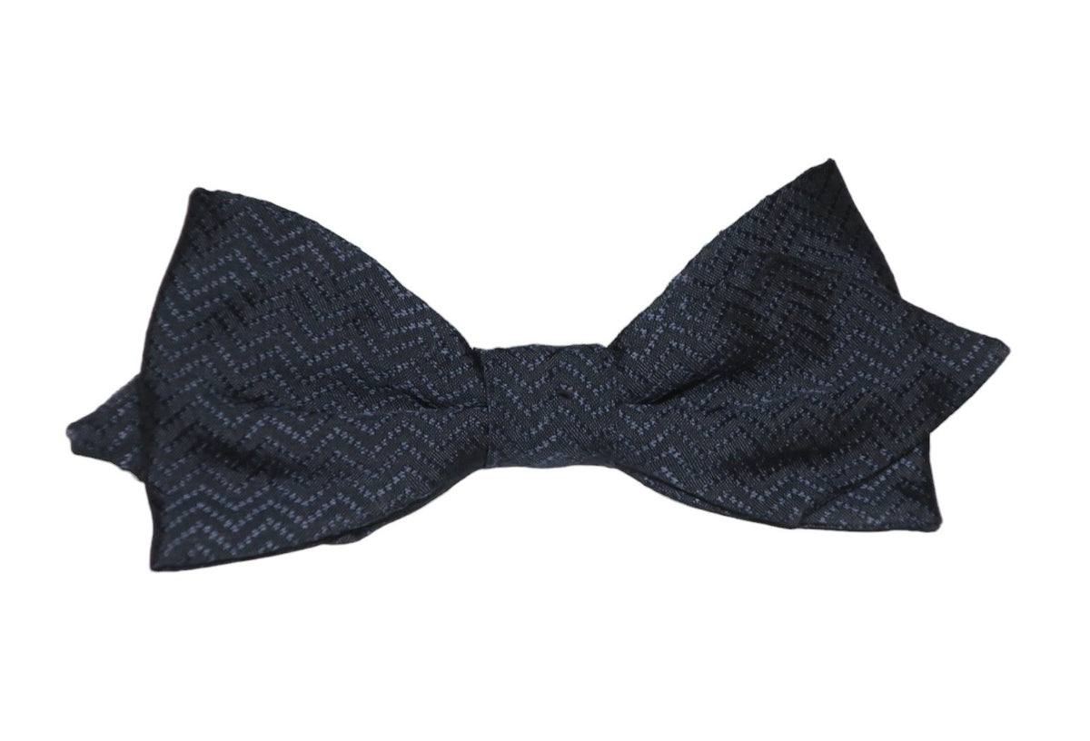 Noeud papillon bleu cobalt chevrons ton sur ton - Effet Noeud Pap