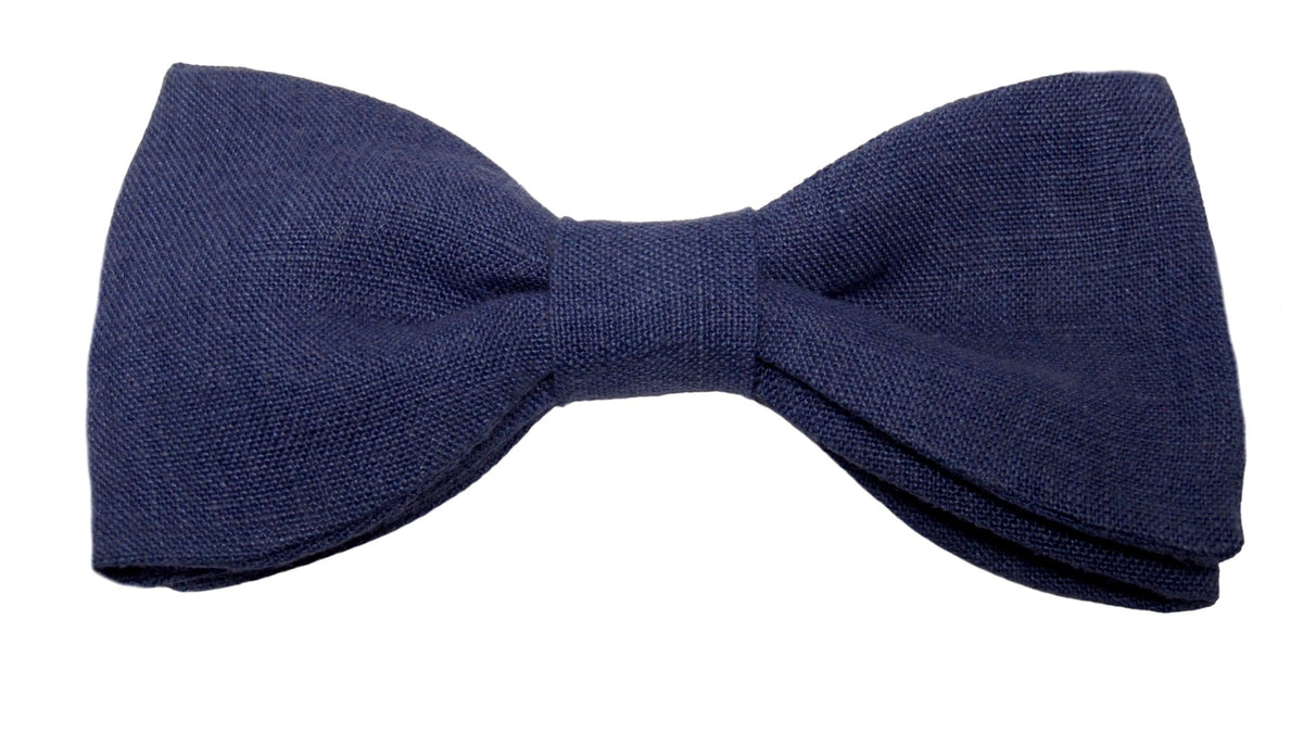 Noeud papillon bleu gris ardoise en lin - Effet Noeud Pap