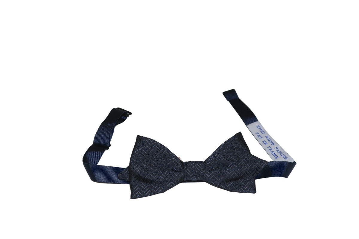 Noeud papillon bleu cobalt chevrons ton sur ton - Effet Noeud Pap