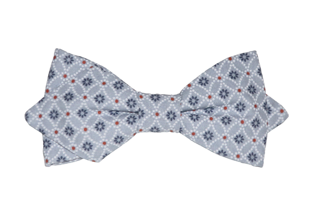 Nœud papillon bleu motifs japonais Shippô