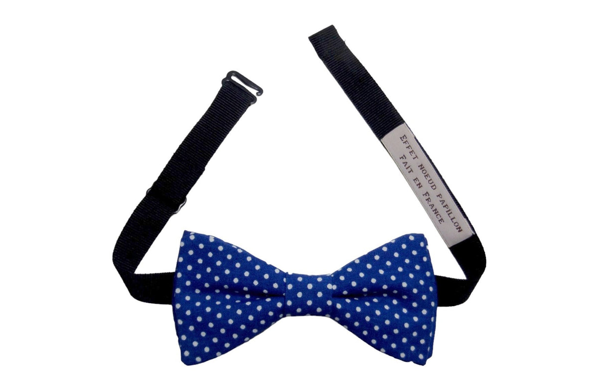 Noeud papillon bleu roi à pois blancs - Effet Noeud Pap