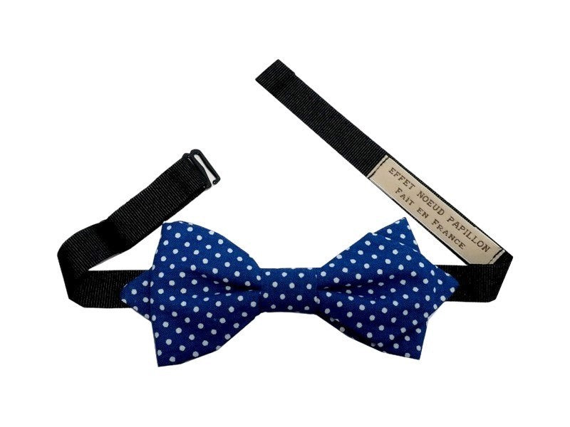 Noeud papillon bleu roi à pois blancs - Effet Noeud Pap