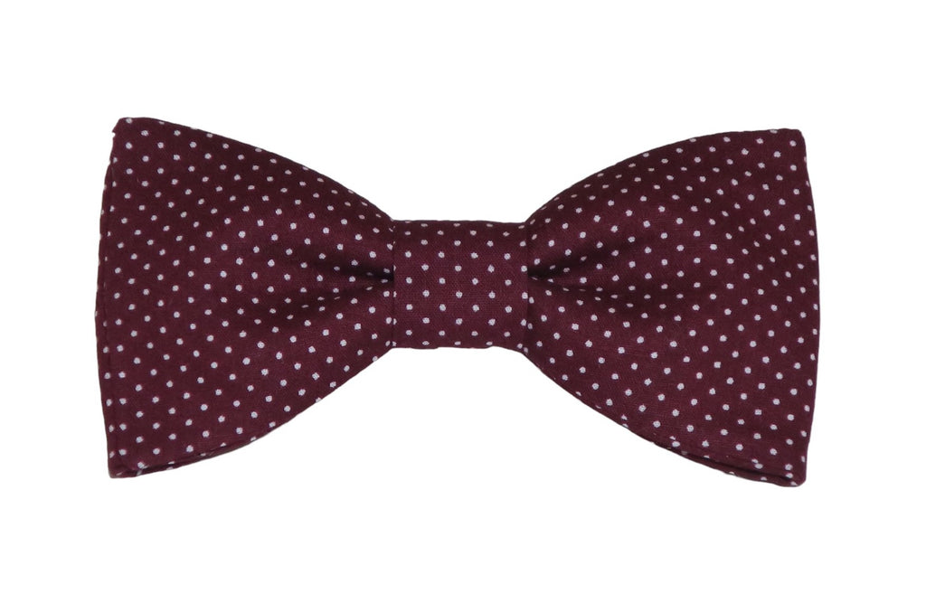 Noeud papillon bordeaux à pois blancs - Effet Noeud Pap
