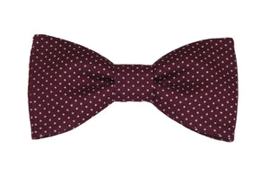 Noeud papillon bordeaux à pois blancs - Effet Noeud Pap