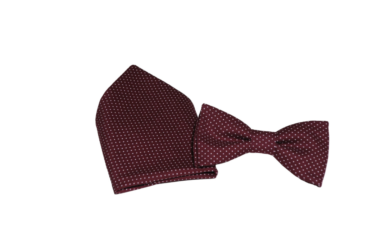 Noeud papillon bordeaux à pois blancs - Effet Noeud Pap