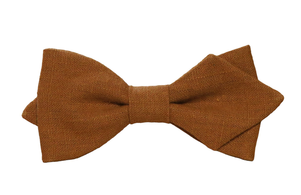 Noeud papillon lin cannelle