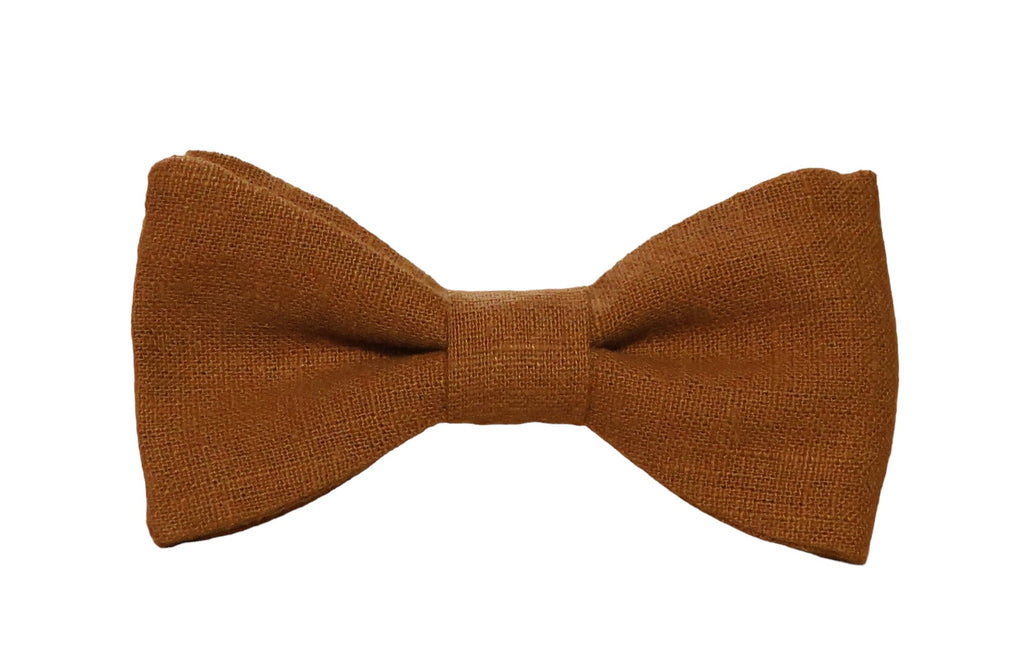 Noeud papillon lin cannelle