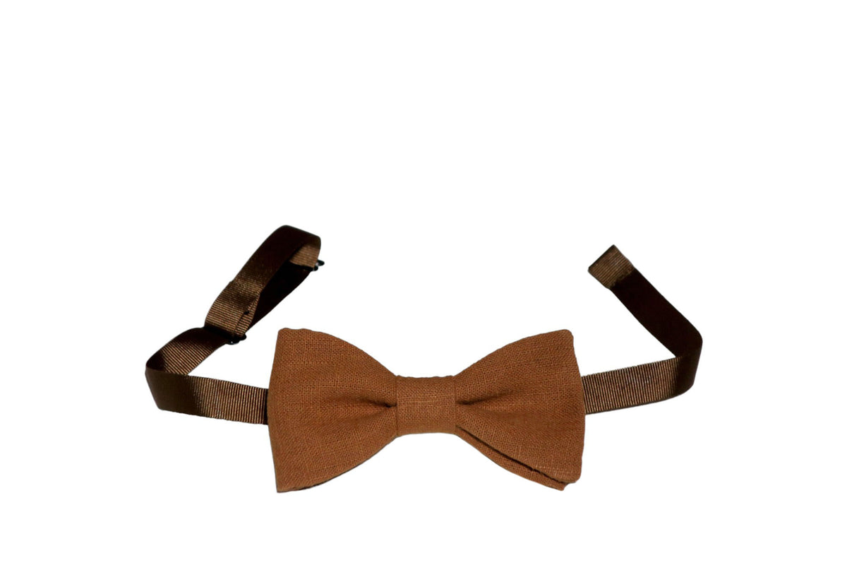 Noeud papillon lin cannelle