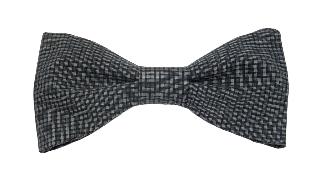Noeud papillon à carreaux gris ardoise et noirs - Effet Noeud Pap