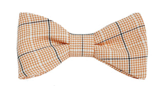 Nœud papillon mini carreaux orange et blancs