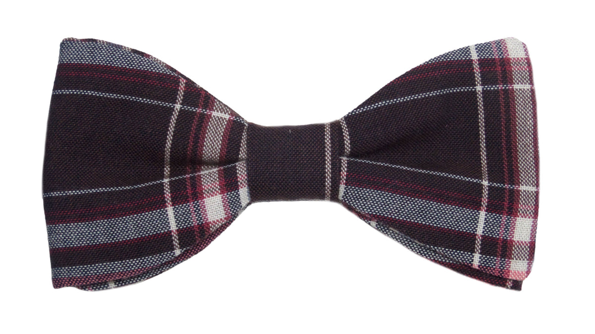 Nœud papillon écossais prune