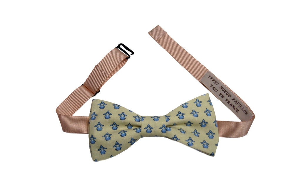 Noeud papillon provençal écru calissons bleus - Effet Noeud Pap