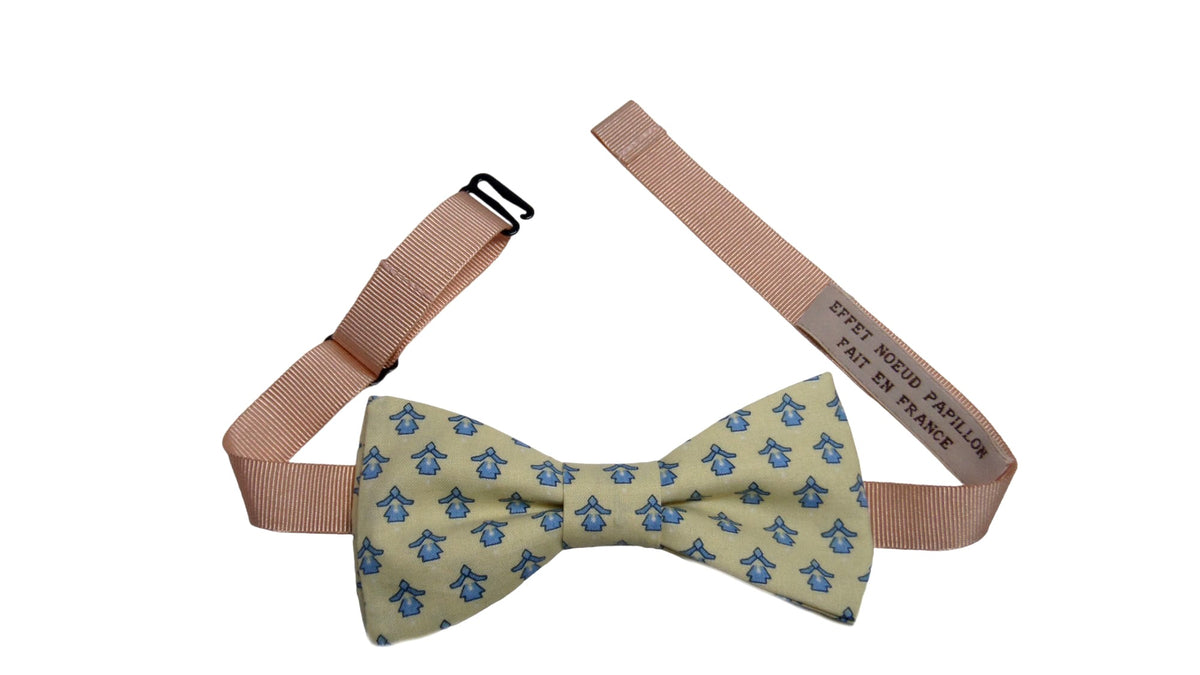 Noeud papillon provençal écru calissons bleus - Effet Noeud Pap