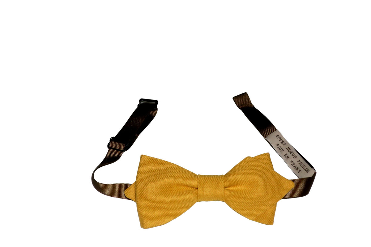 Noeud papillon jaune curcuma