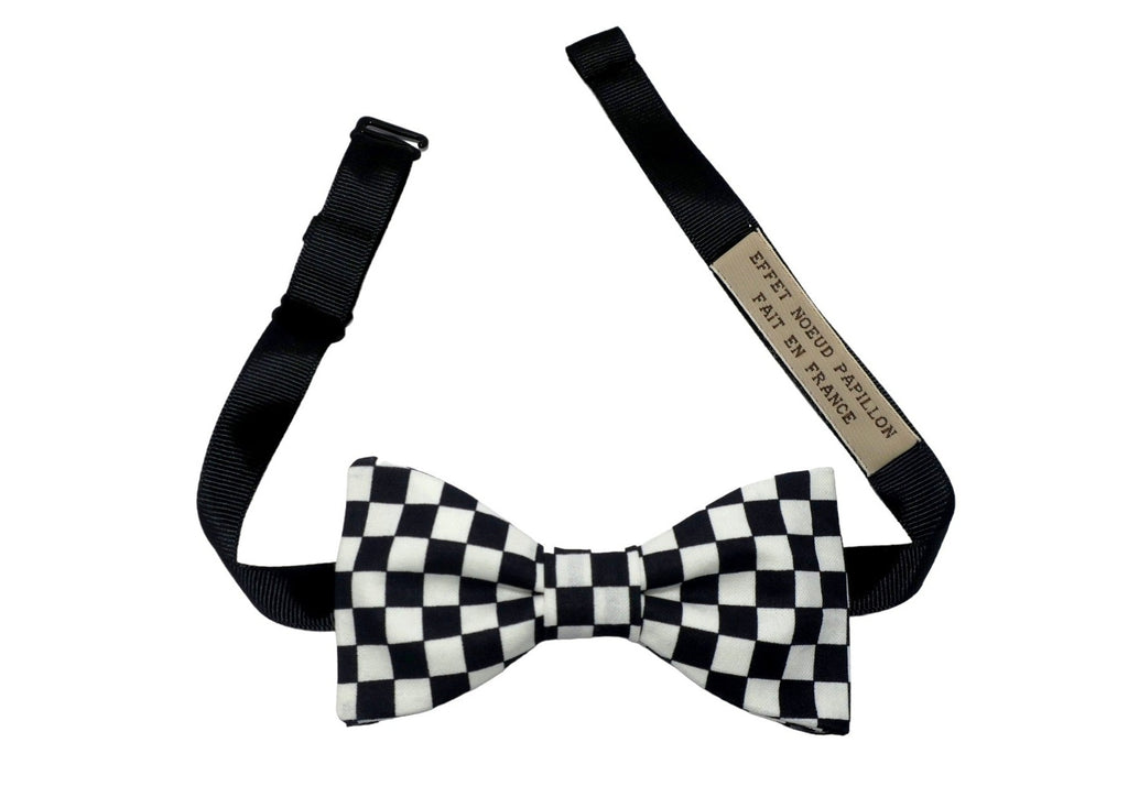 Noeud papillon damier noir et blanc - Effet Noeud Pap