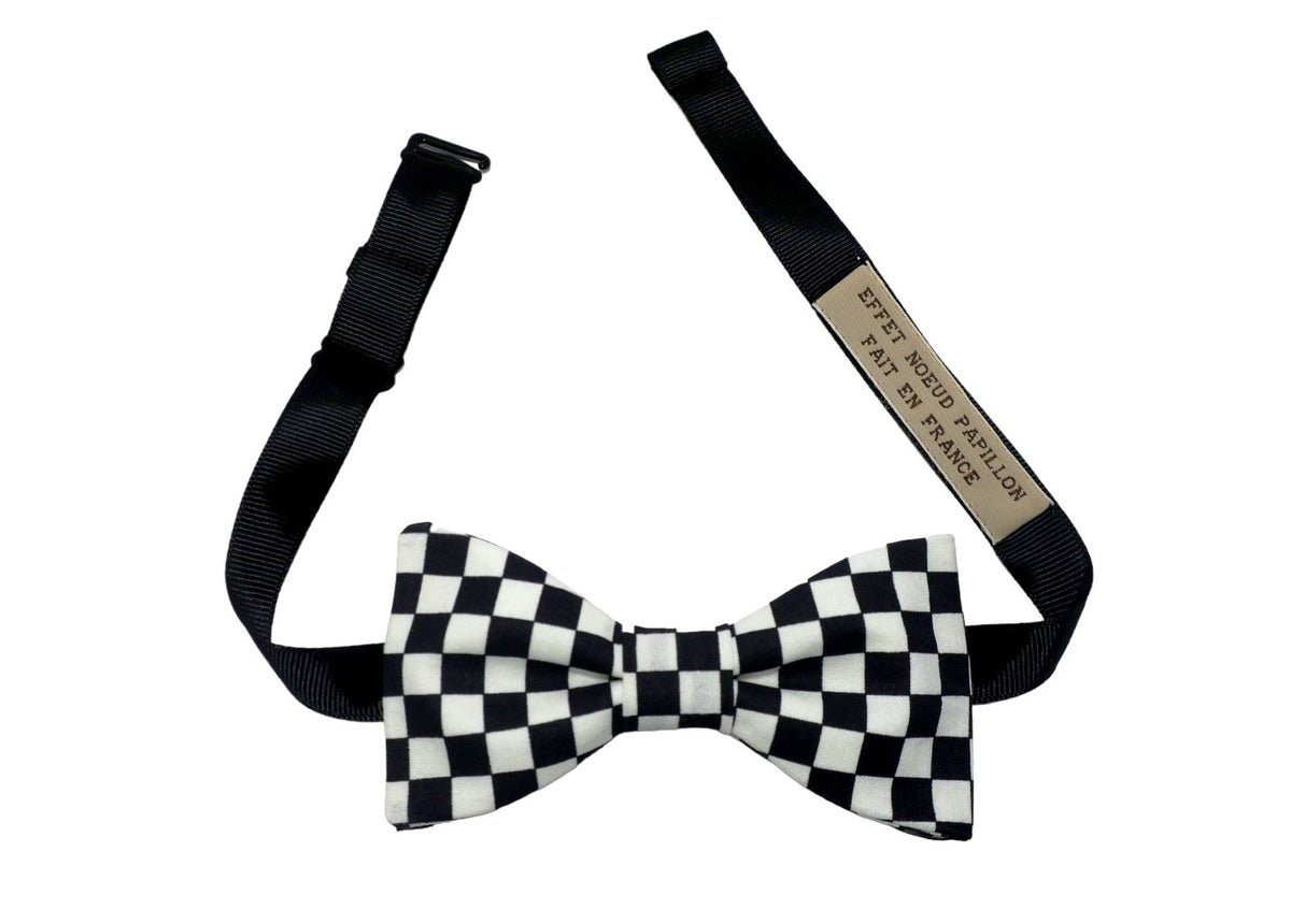 Noeud papillon damier noir et blanc - Effet Noeud Pap