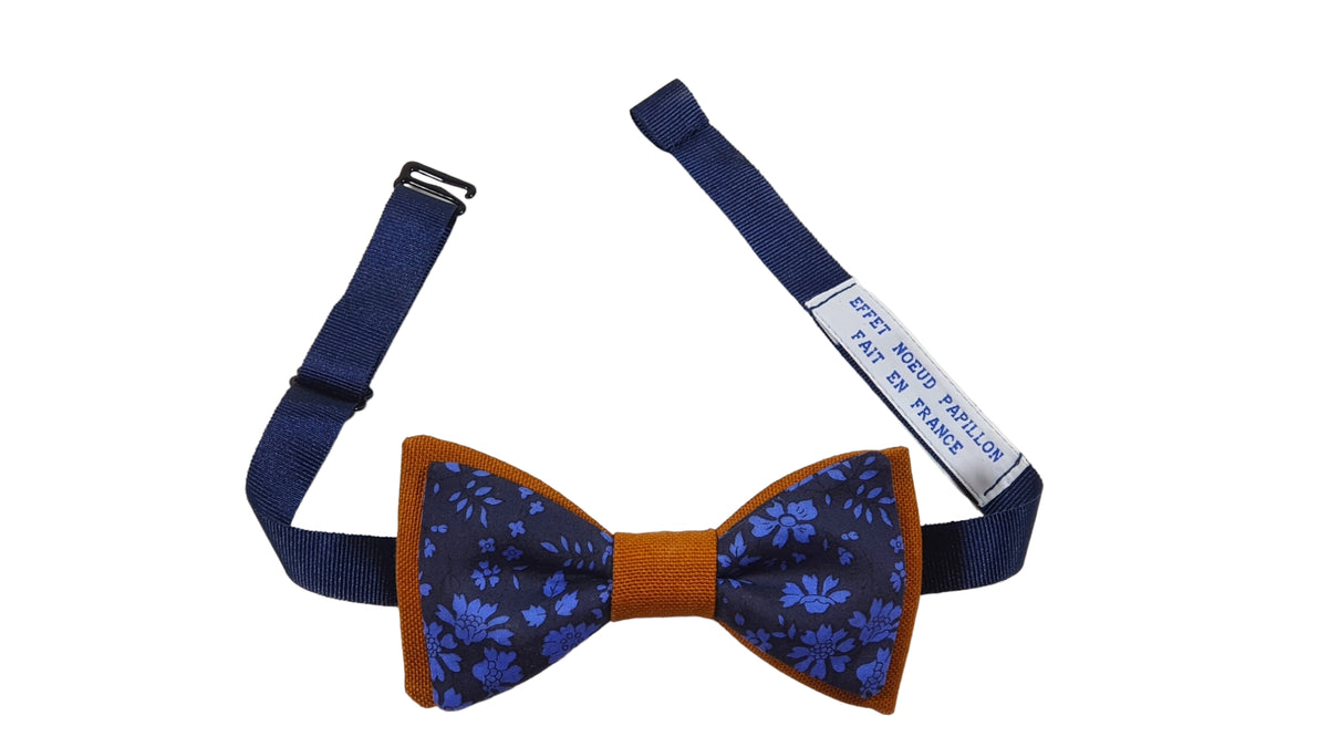 Noeud papillon Double - Liberty Bleu Capel et Camel