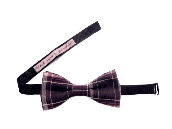 Noeud papillon écossais prune - Effet Noeud Pap