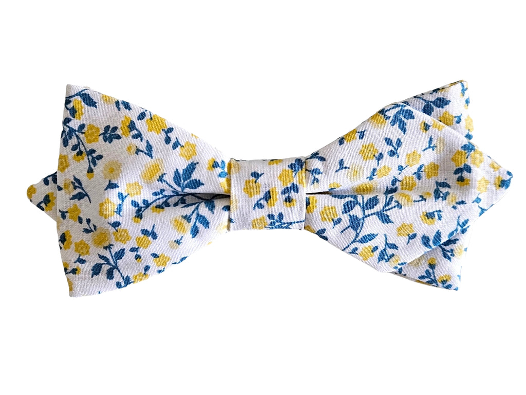 Nœud papillon Liberty bleu et jaune