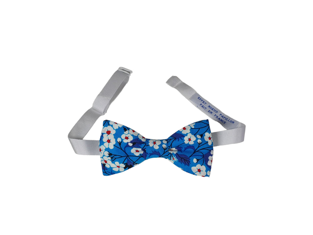 Noeud papillon Liberty bleu Turquoise avec tour de cou réglable
