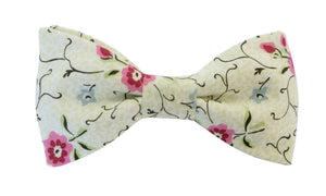 Noeud papillon Liberty vert et rose