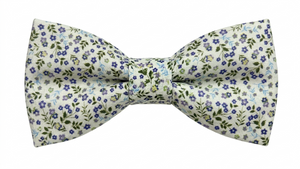 Nœud papillon liberty olive et violet raffiné, parfait pour look bohème.