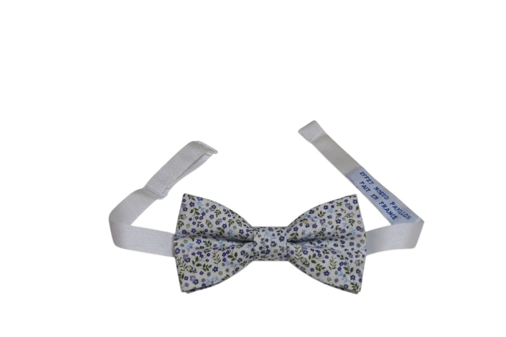 Noeud papillon fleuri vert olive et violet