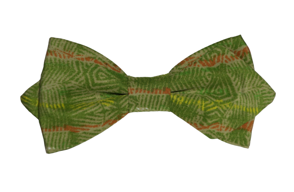 Noeud papillon graphique vert olive - Effet Noeud Pap