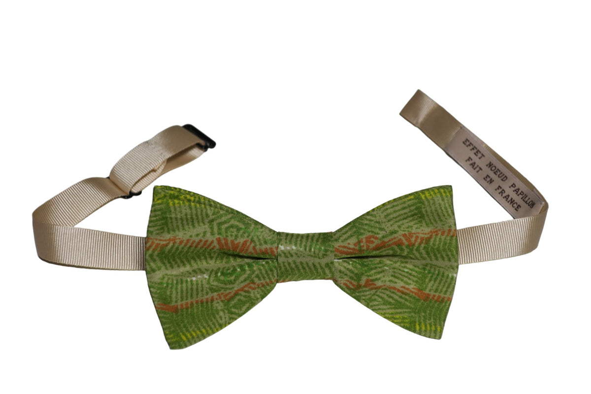 Noeud papillon graphique vert olive - Effet Noeud Pap