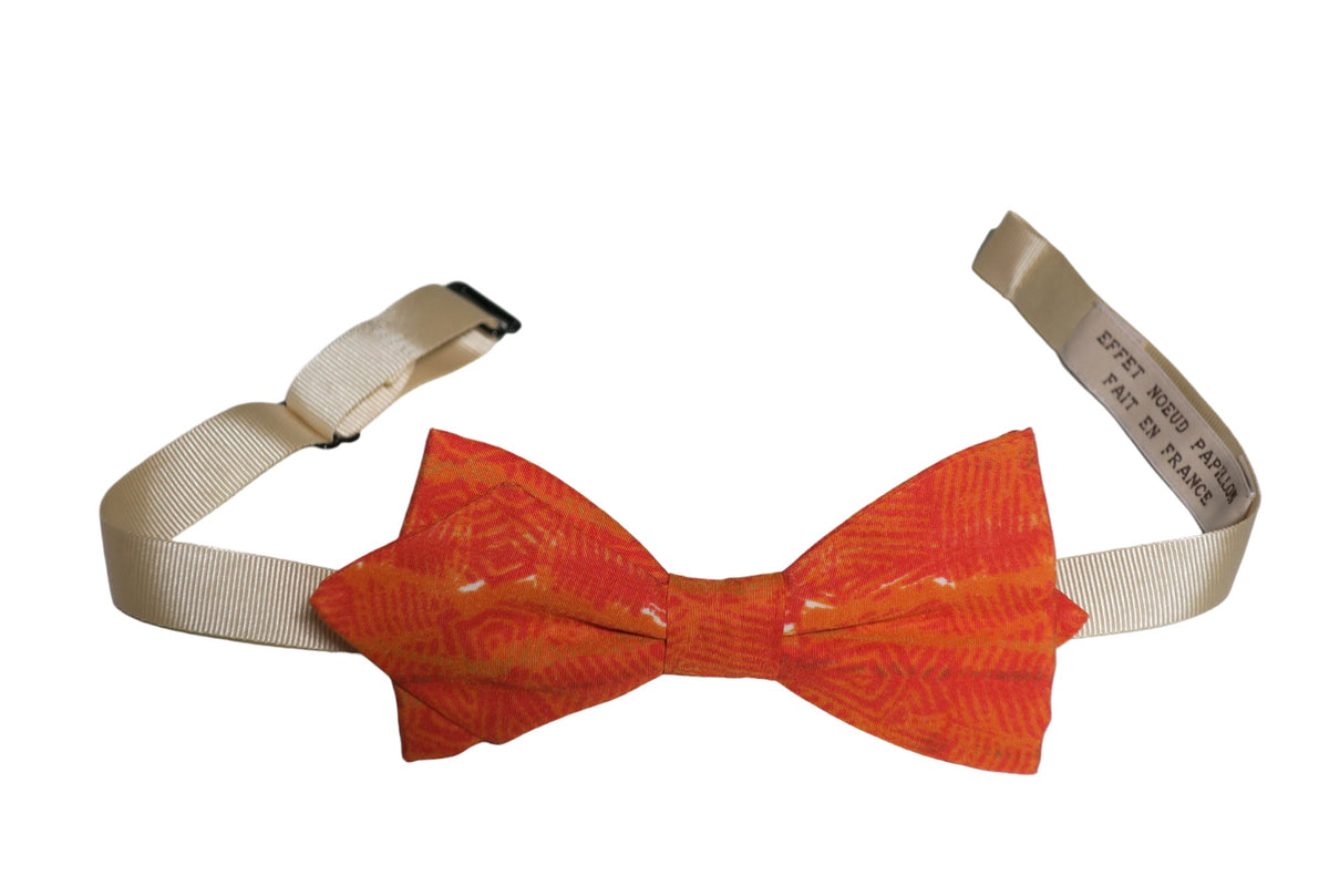 Noeud papillon graphique orange citrouille - Effet Noeud Pap