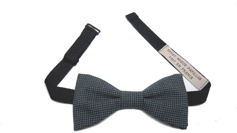 Noeud papillon à carreaux gris ardoise et noirs - Effet Noeud Pap