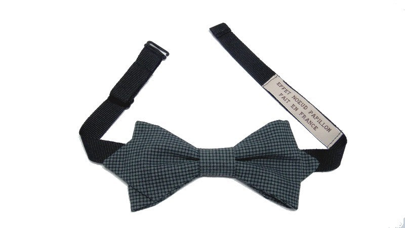 Noeud papillon à carreaux gris ardoise et noirs - Effet Noeud Pap