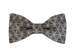 Noeud papillon japonais gris étoiles dorées - Effet Noeud Pap