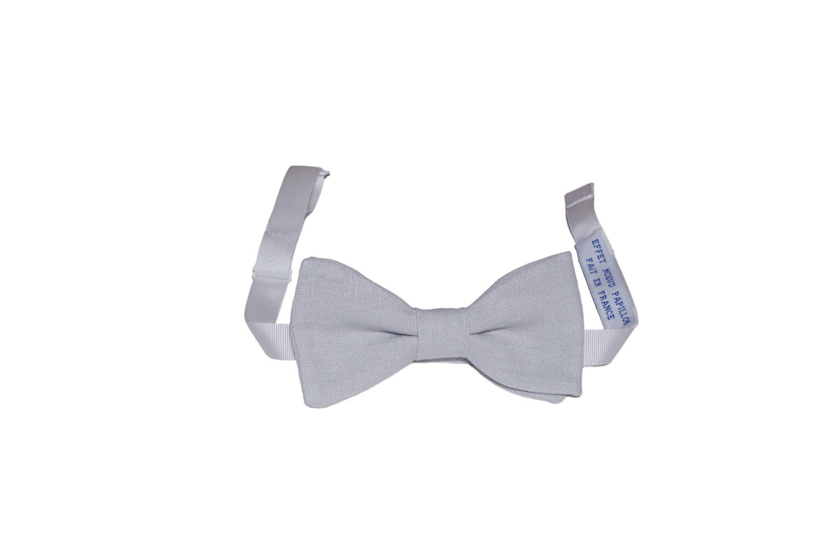Noeud papillon gris pastel en lin - Effet Noeud Pap